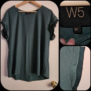 W5 Women's Teal Textured Blouse